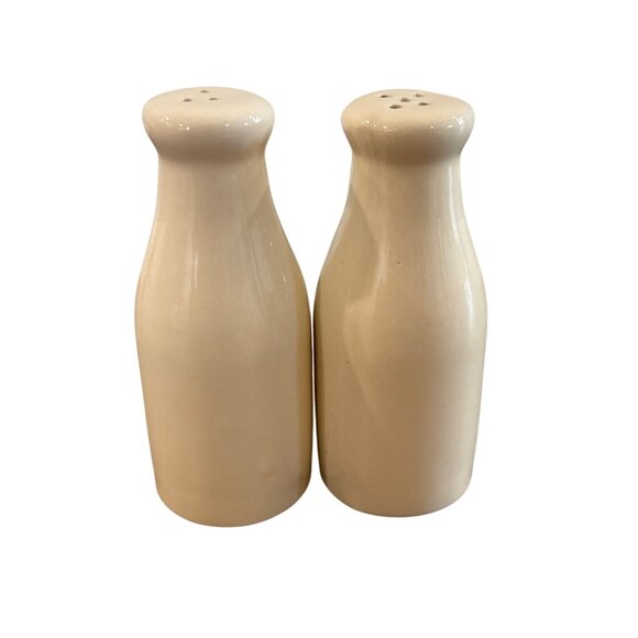 Vintage Farm Fresh Brand Ceramic Salt & Pepper Shakers Beige & Blue Vintage-Insp - Picture 3 of 6